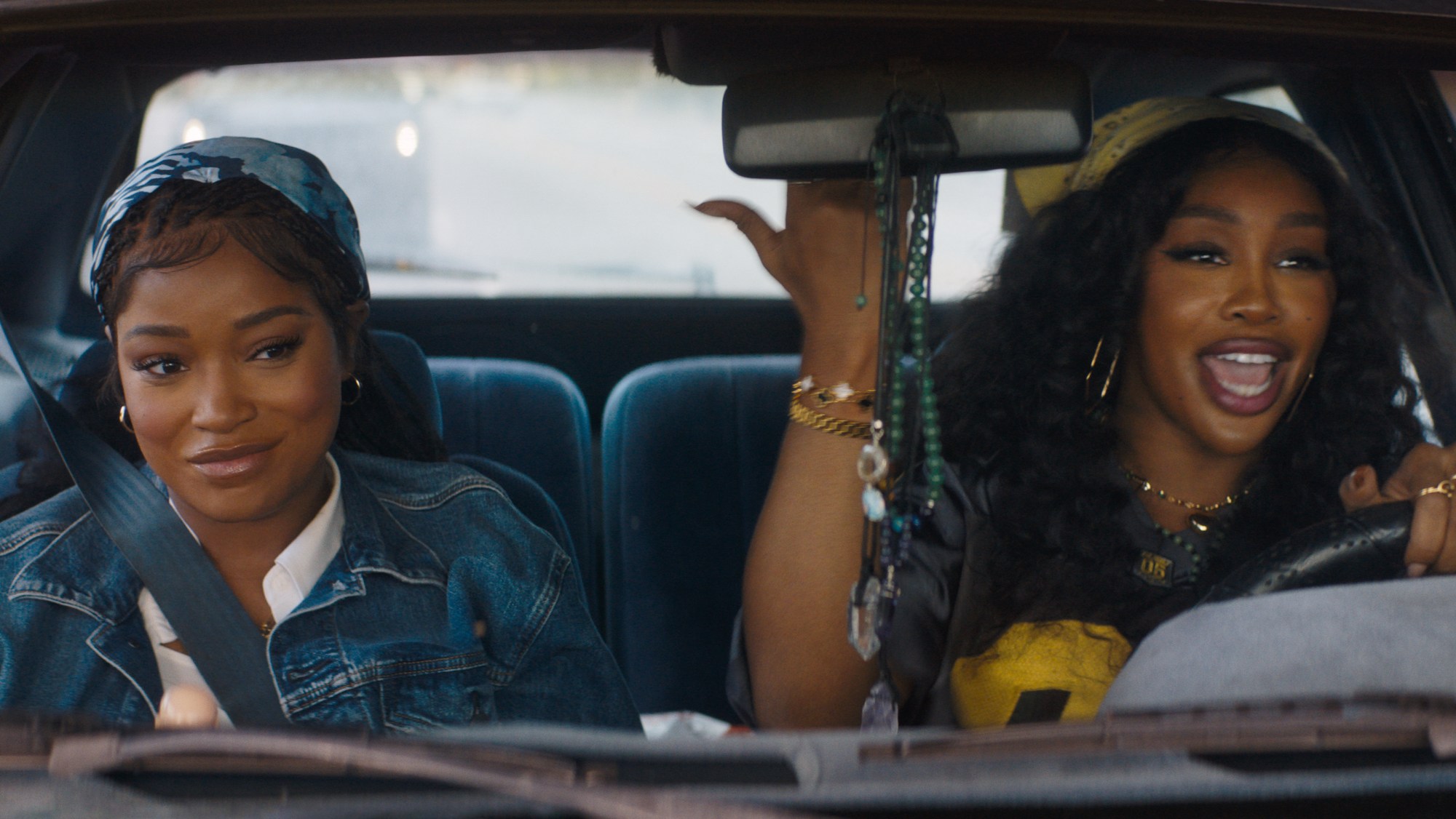 Keke Palmer and SZA behind the wheel in ONE OF THEM DAYS