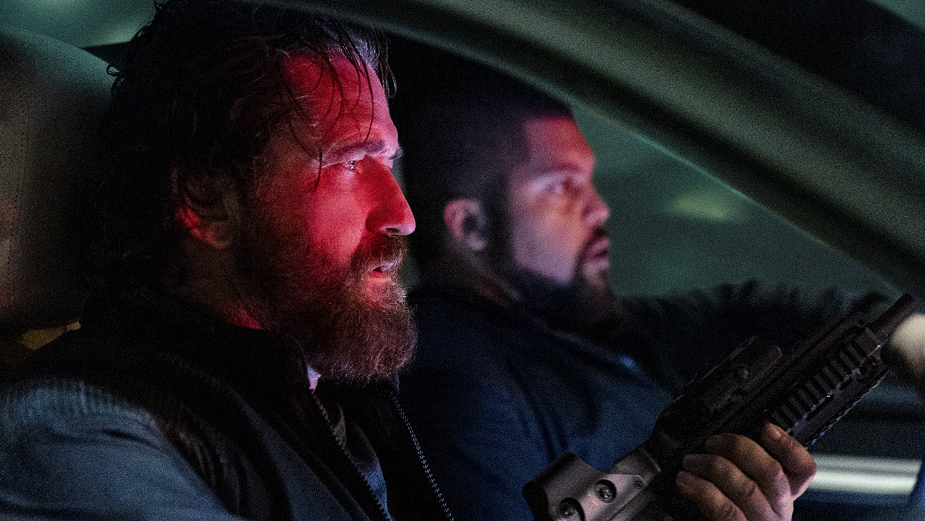 Gerard Butler as 'Big Nick' O'Brien and O’Shea Jackson Jr. as Donnie Wilson in Den of Thieves 2: Panthera.