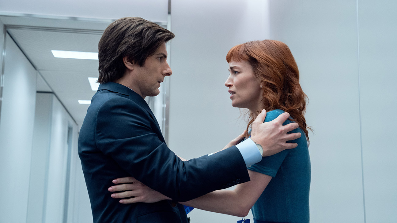 Adam Scott and Britt Lower in Severance